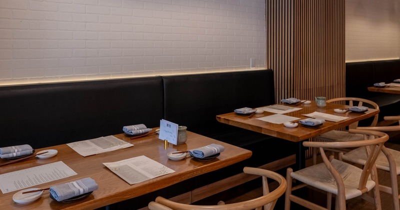 Interior, seating area with tables and chairs