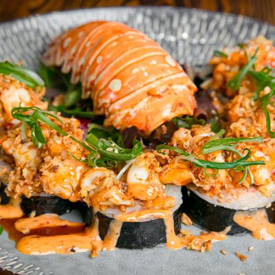 Lobster sushi rolls.