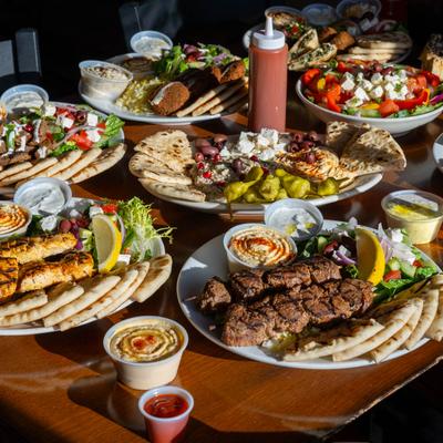 Assorted dishes displayed on a table.