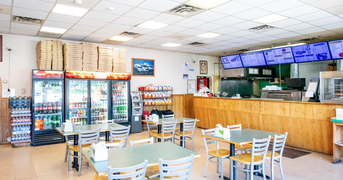 Interior, tables and chairs