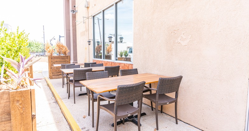 Exterior, patio tables and seats
