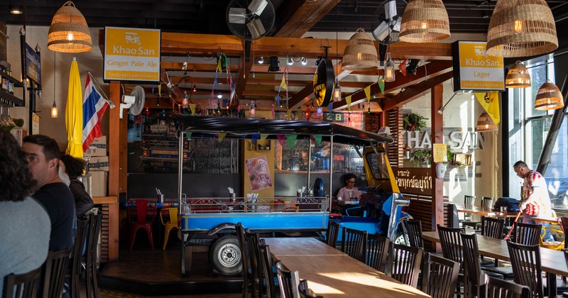 Restaurant interior, seating area