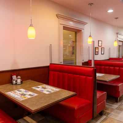 Interior, restaurant booths