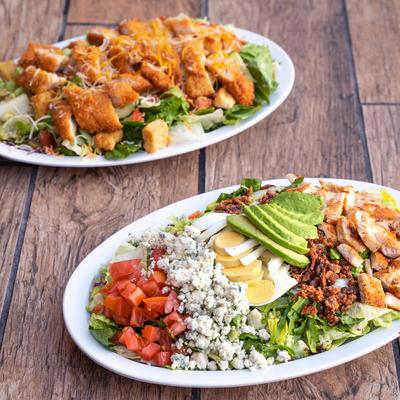Cobb Salad and Crispy Chicken Salad
