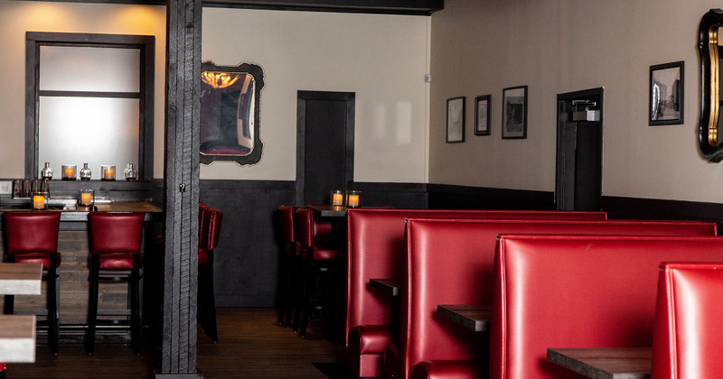 Interior, tables lined up