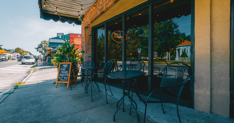 Exterior, tables and chairs by the window