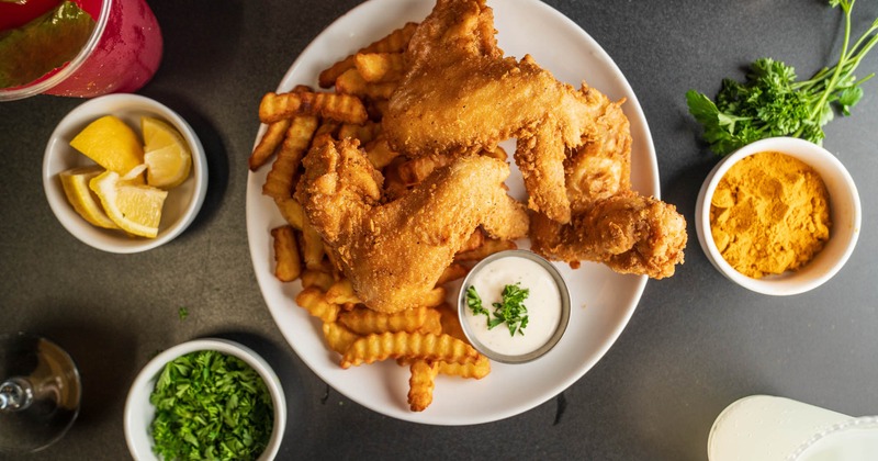 Fried chicken, top view