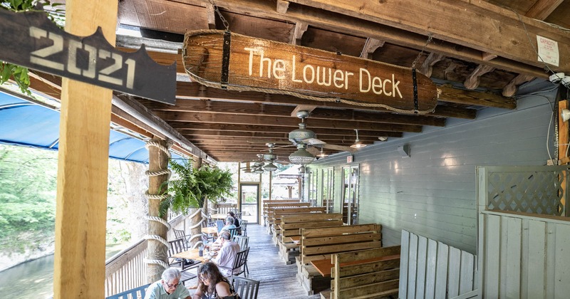 Exterior, the lower deck seating