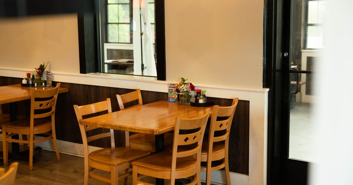 Interior, tables and chairs