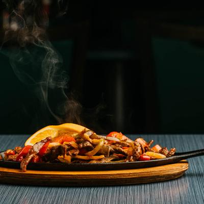 Tender beef strips fajitas.