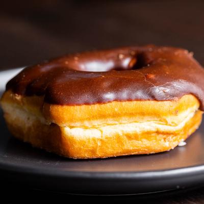 Chocolate glazed donut.