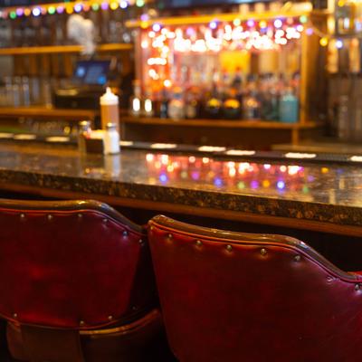 Chairs by the bar counter.