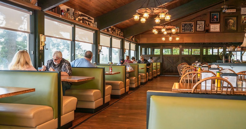 Interior space, dining area with guests enjoying their food