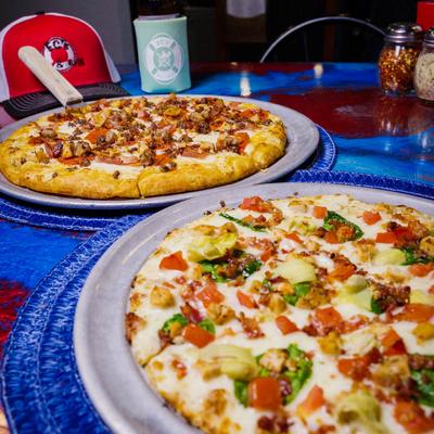 Meat Lover's Pizza and  Chicken Alfredo Pizza.