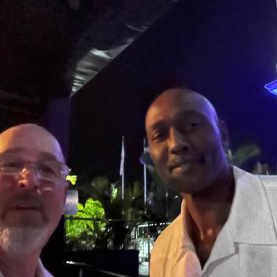 The owner with Karl Malone.