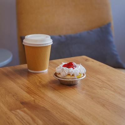 Banana Split Pie and coffee.