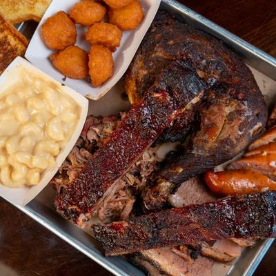 Smoked meat platter.