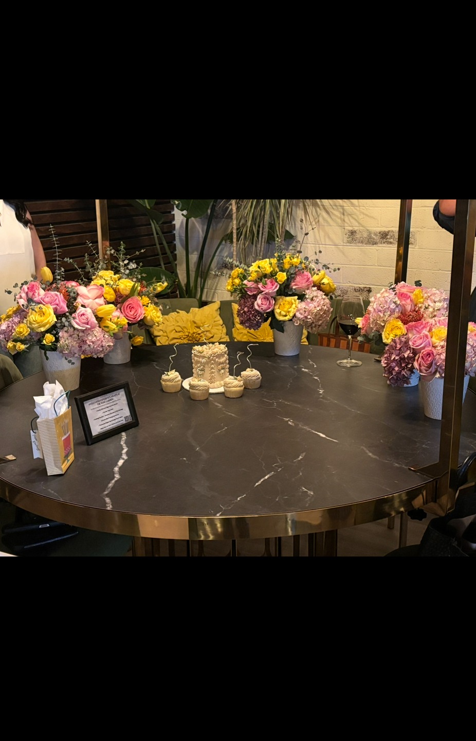 Sip and Design Centerpiece Floral Arrangement event photo
