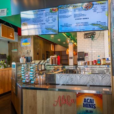 The serving counter.