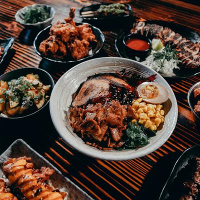 Chashu Bowl and assorted dishes.