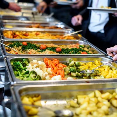 Different types of food lined up