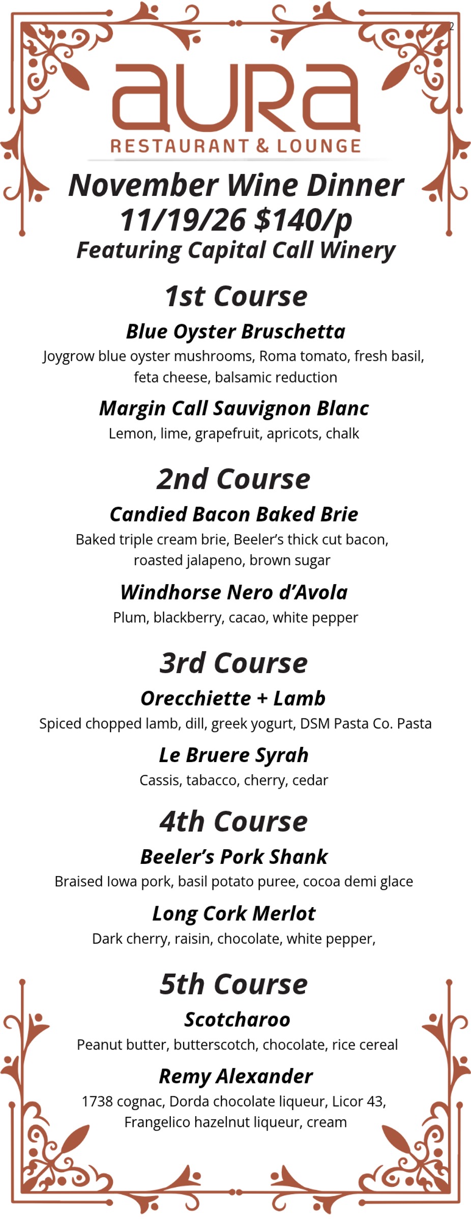 November Wine Dinner event photo