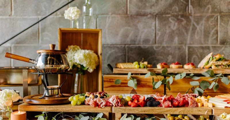 Food served on the buffet table