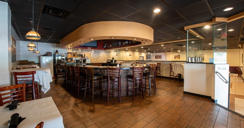 Interior, bar and dining area