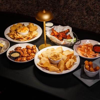 Assorted food dishes.