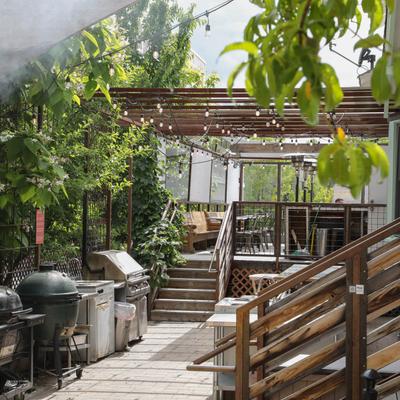 Exterior, patio with bbq.