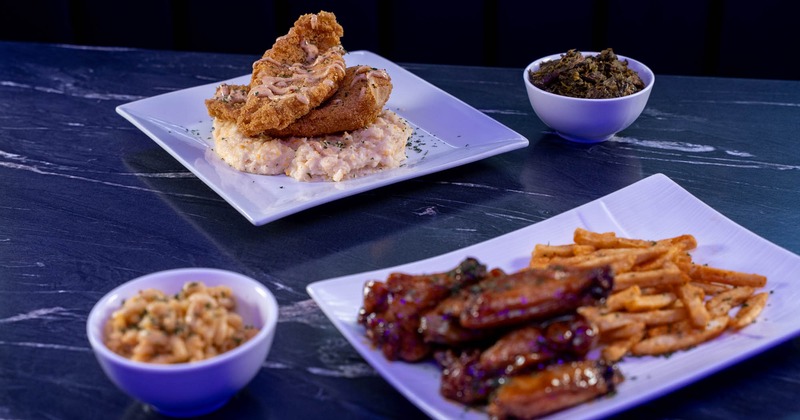 Served meals on the table