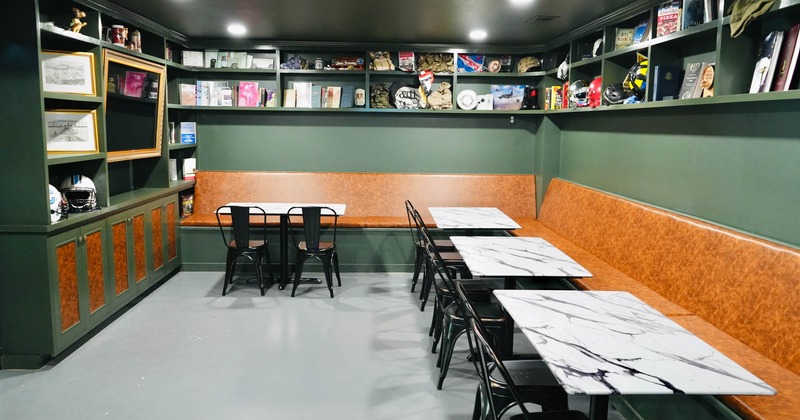 Interior dining area, decorations on the walls