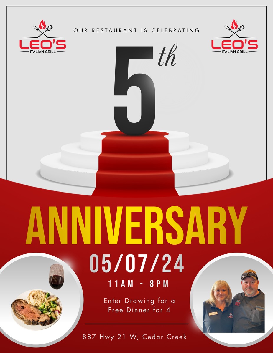 Leo's Italian Grill 5th Anniversary!! event photo