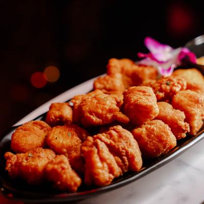Catfish Bites, served on the table.