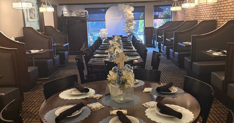 Dining tables ready for guests