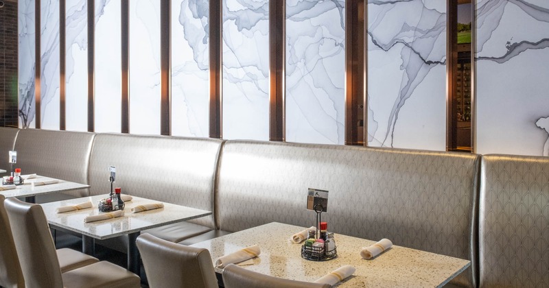 Interior, booths in dining area