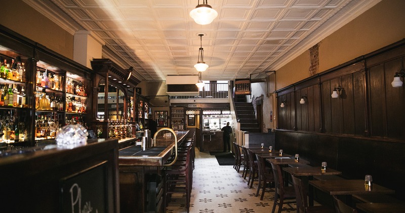 Interior space, bar and seating area