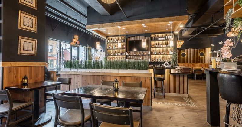 Diner table in front bar area
