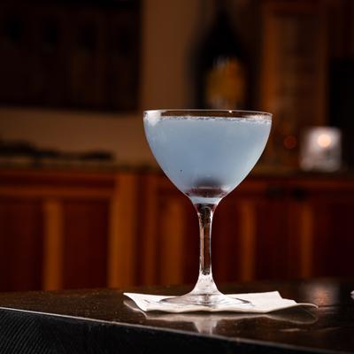 Blue cocktail drink.