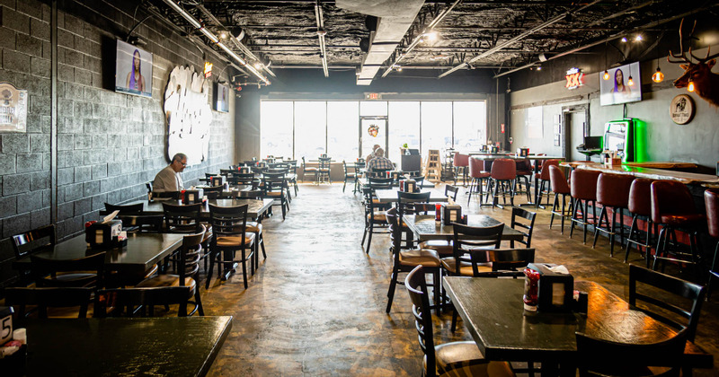 Interior, tables lined up