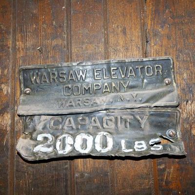 An old elevator sign