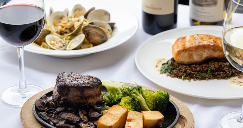 Exterior, tables and chairs ready for guests