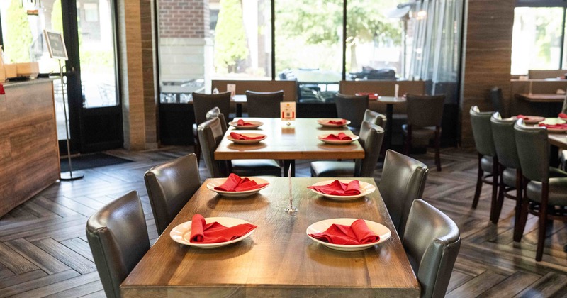 Fully set dining tables