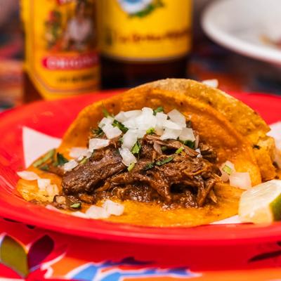 Carnitas Tacos, close-up.