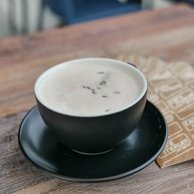 A cup of creamy coffee