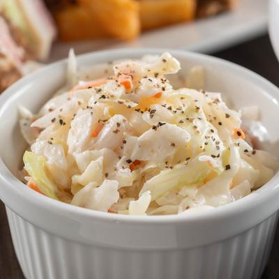 A side of coleslaw.
