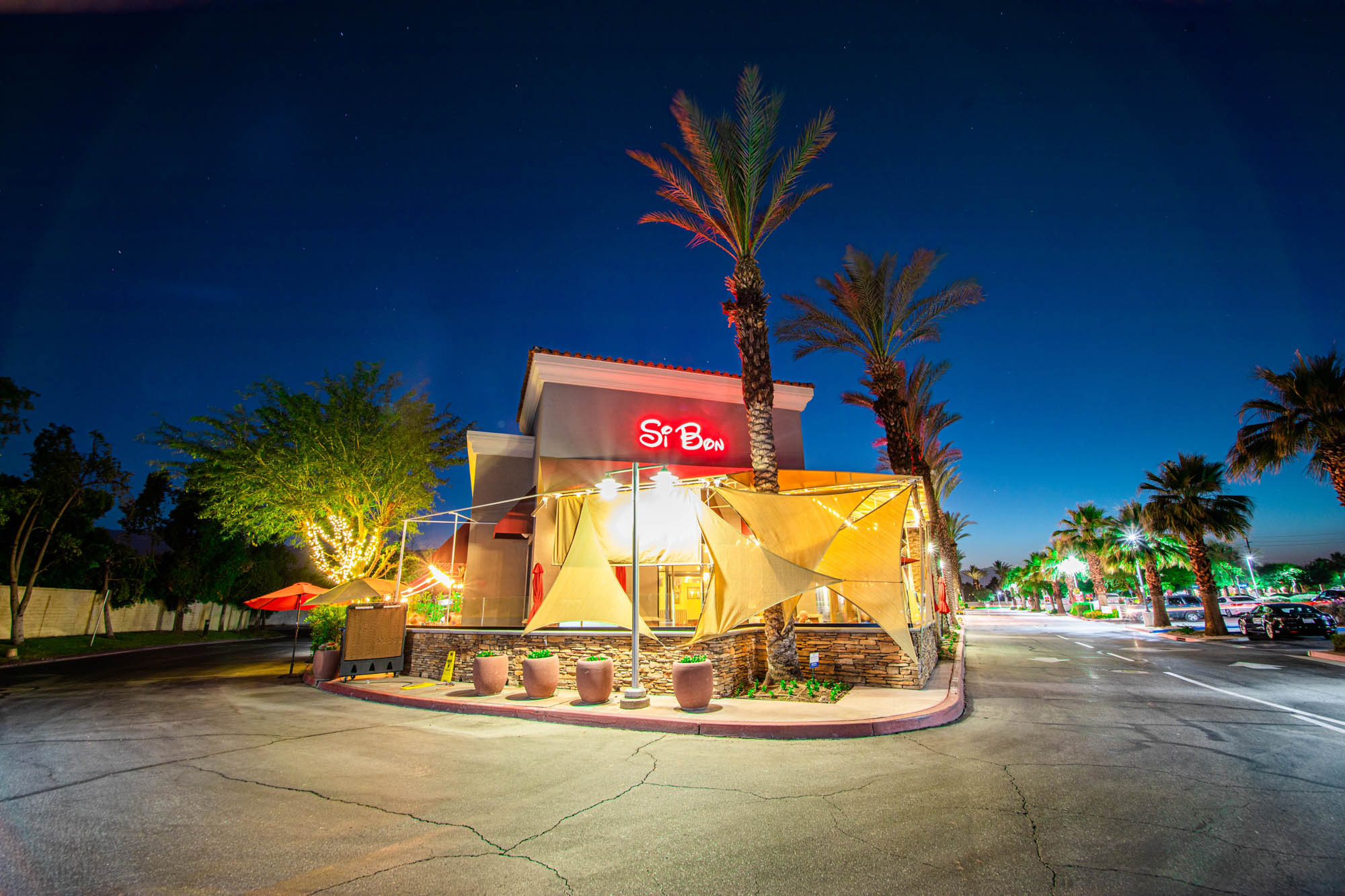 Exterior at night