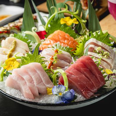 Served sashimi combo.