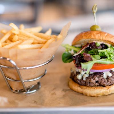 Kahuna burger with a side of fries.
