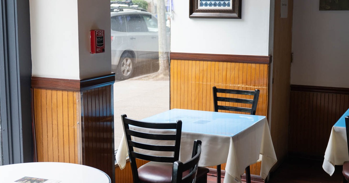 Interior, tables and chairs